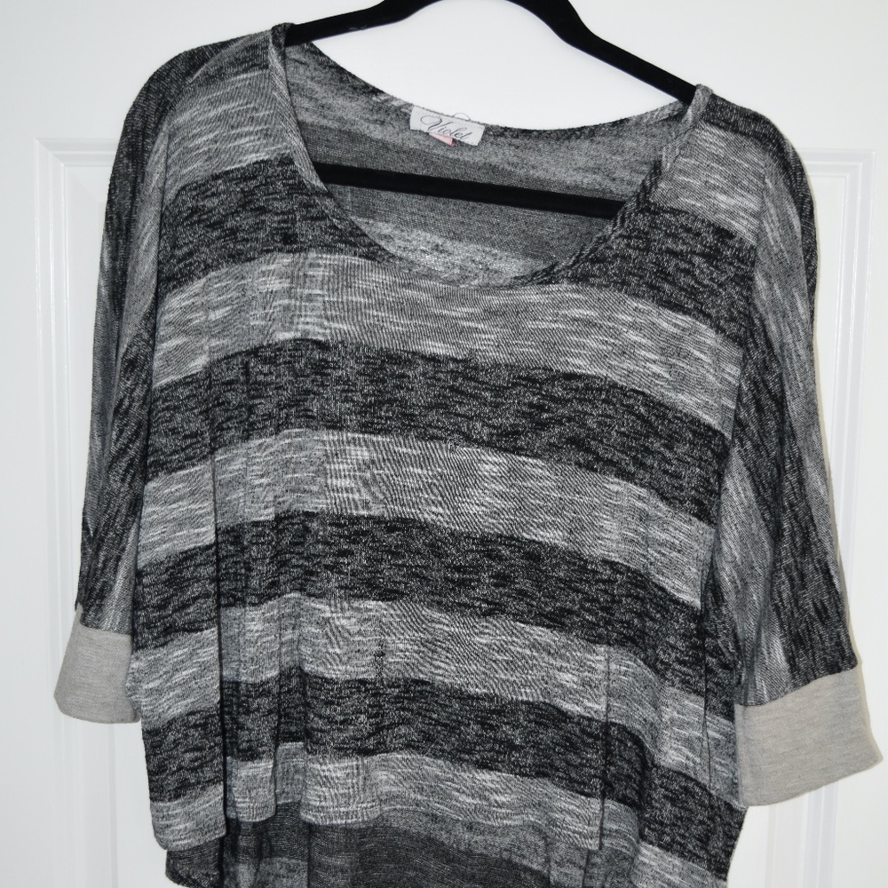 3/4 Sleeve Striped Top